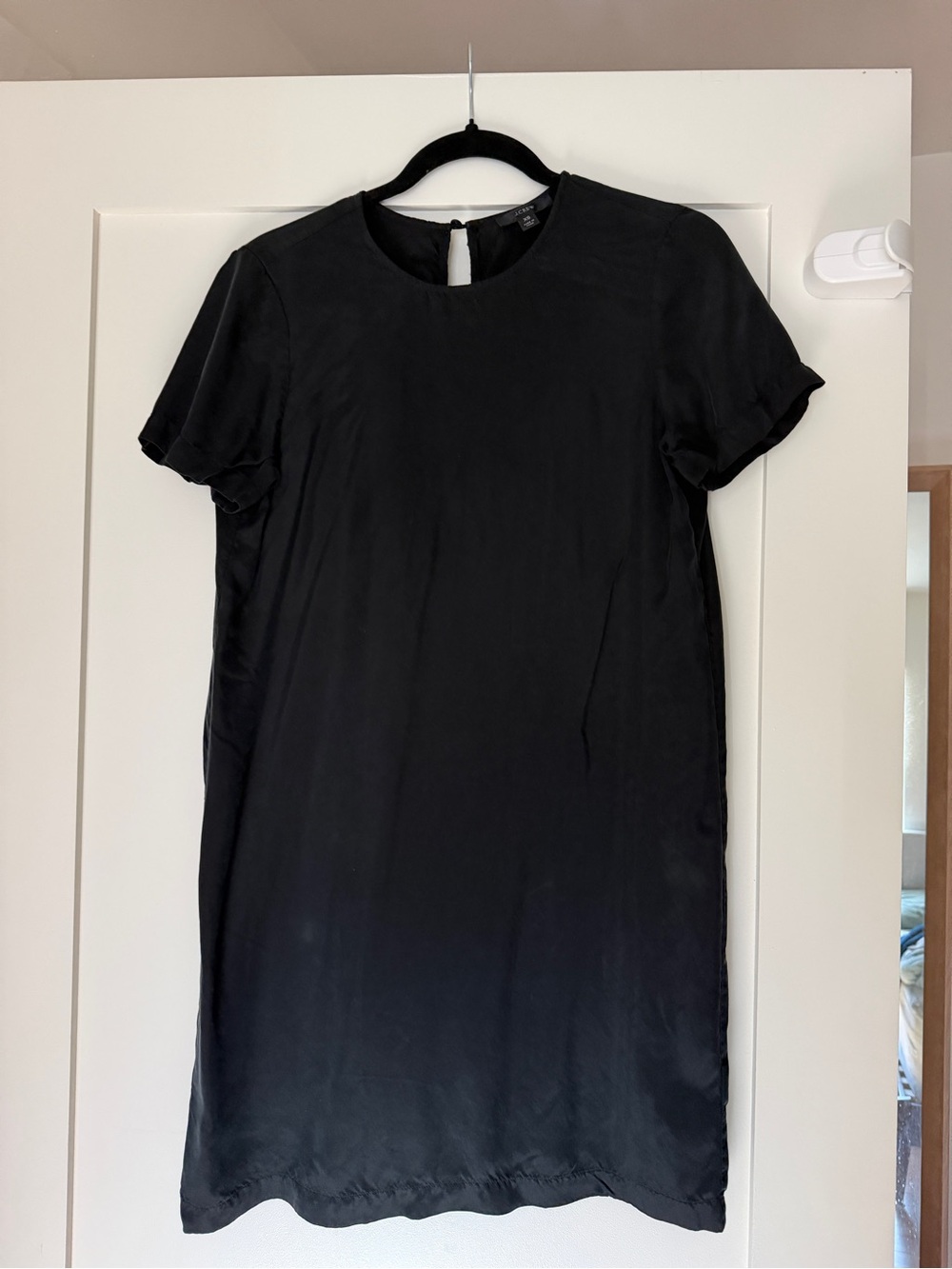 J. Crew Black Short Sleeve Mini Dress